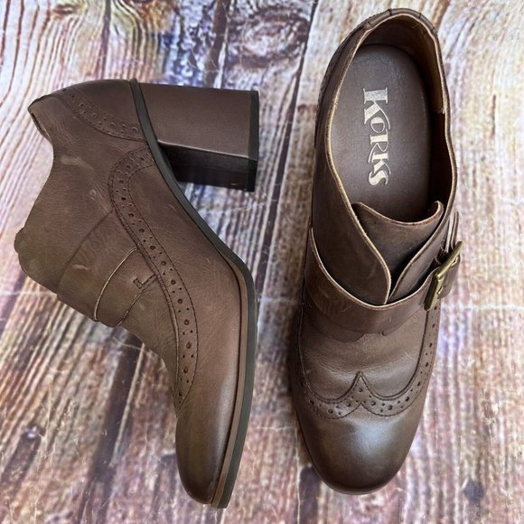 KorkEase Shoes Korks Kork Ease Brown Withrow Monk Wingtip Ankle